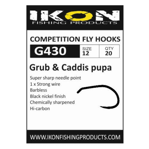 IKON G430 BARBLESS GRUB & CADDIS PUPA HOOK - European_flyfisher